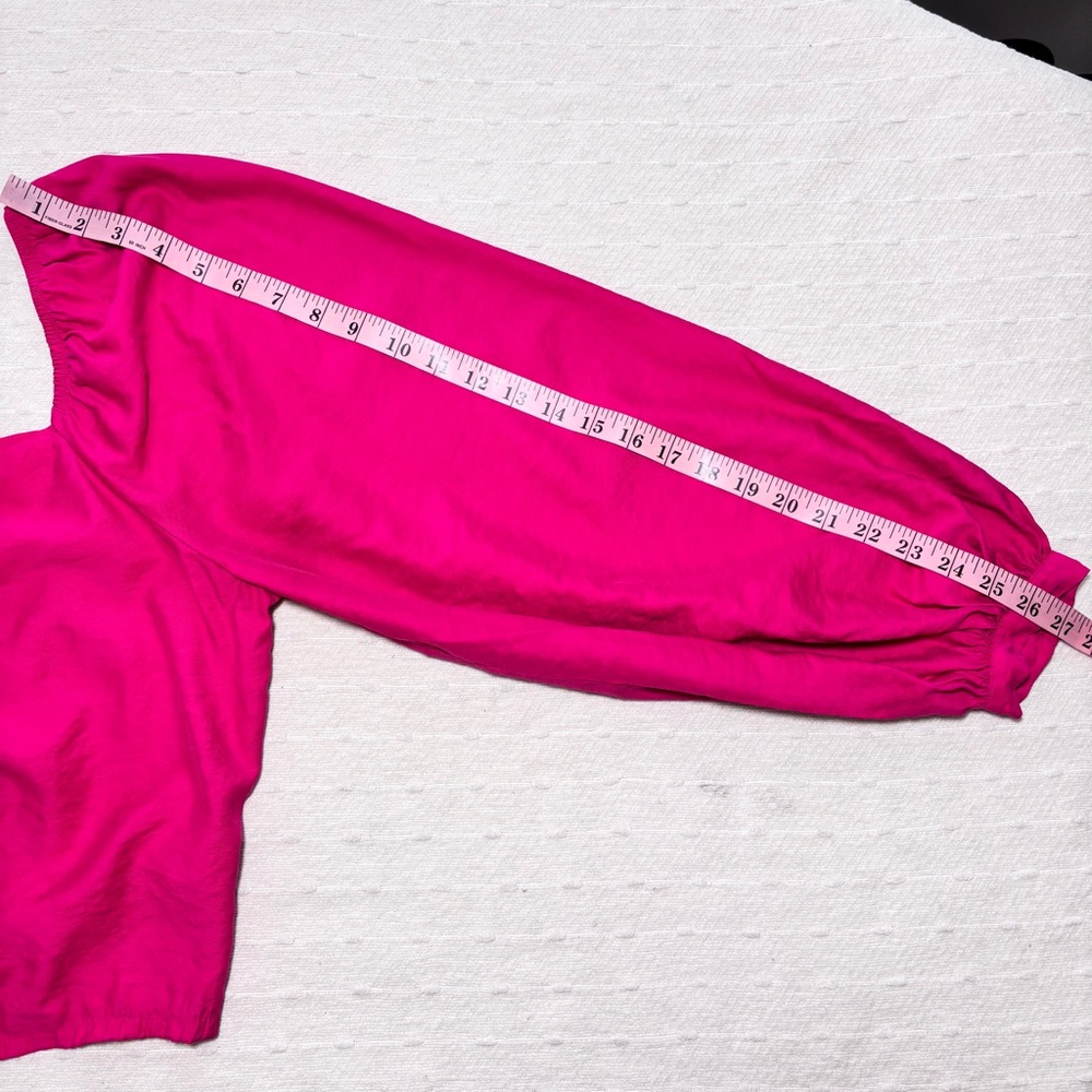 A New Day Women's Long Balloon Sleeve Ruched Front Top Pink Size XL - Picture 9 of 10